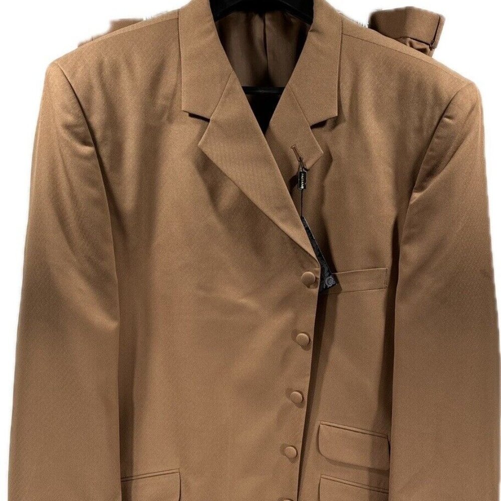 Paitano Men's Suit 2 Piece Brick Single Breasted Pleated Front Pants Size 62L